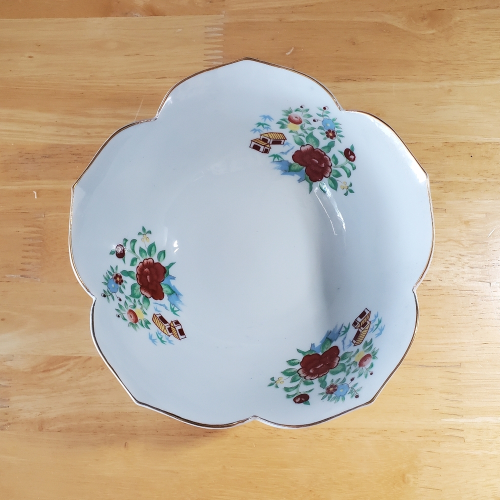 Imari Ware Porcelain Lotus Bowl Miyako
